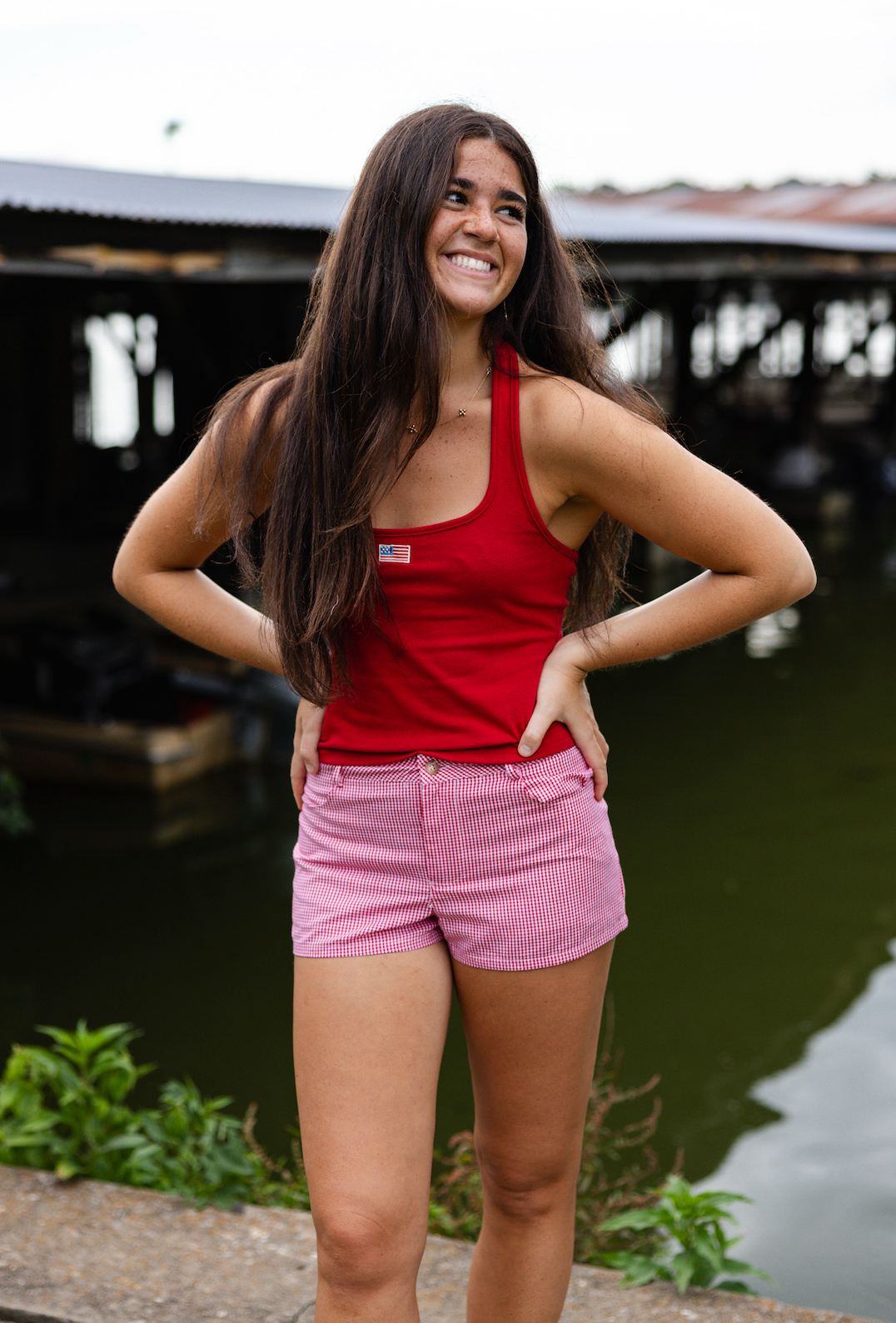 Flag Halter Tank Red