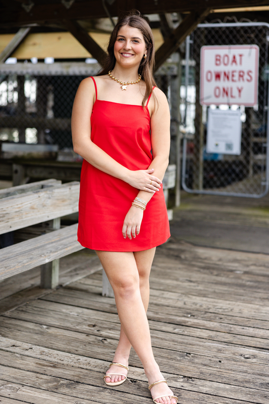 Paint the Town Red Mini Dress