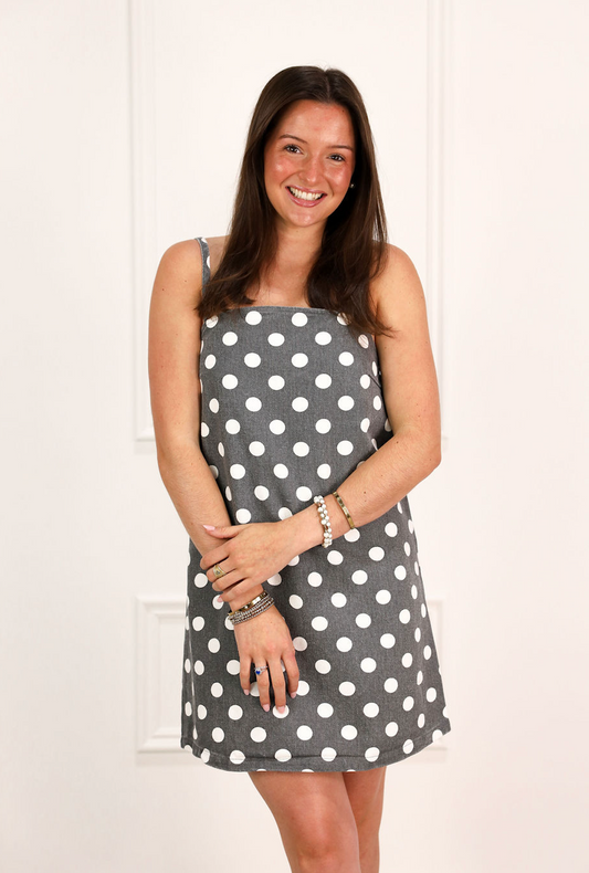 Charcoal Polka Dot Dress