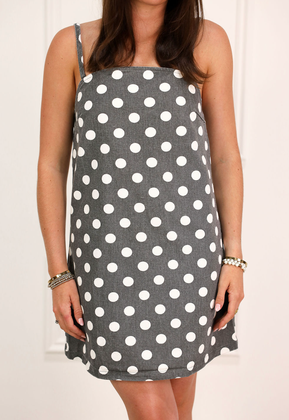 Charcoal Polka Dot Dress