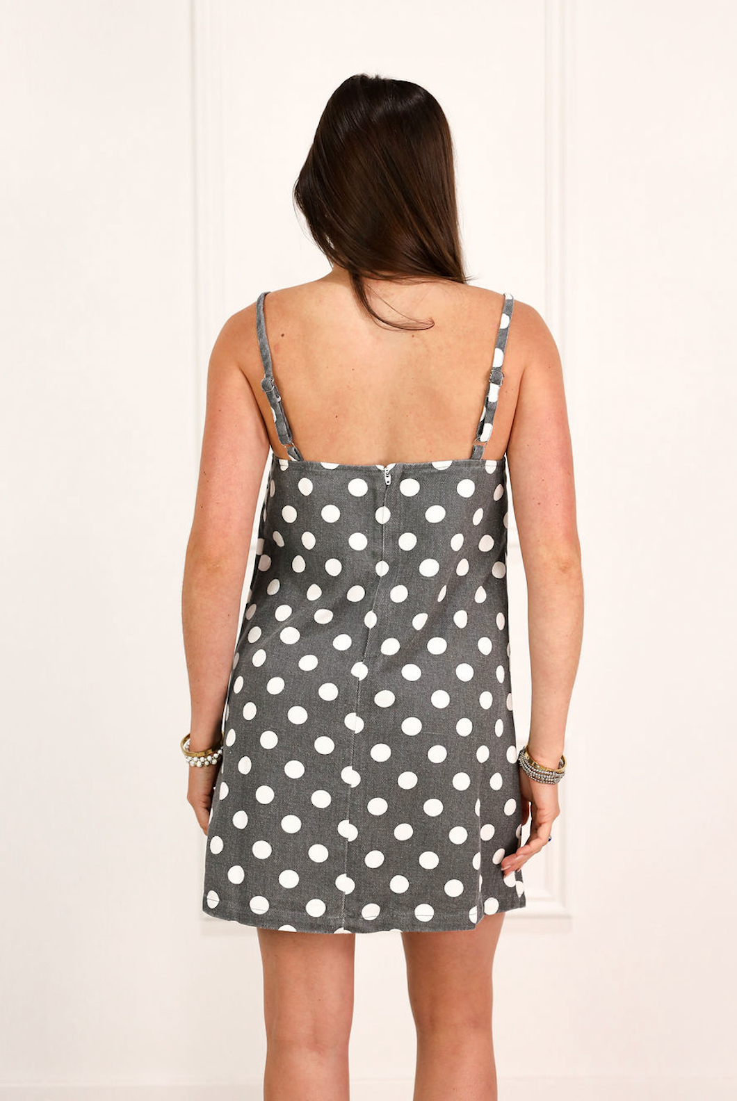 Charcoal Polka Dot Dress