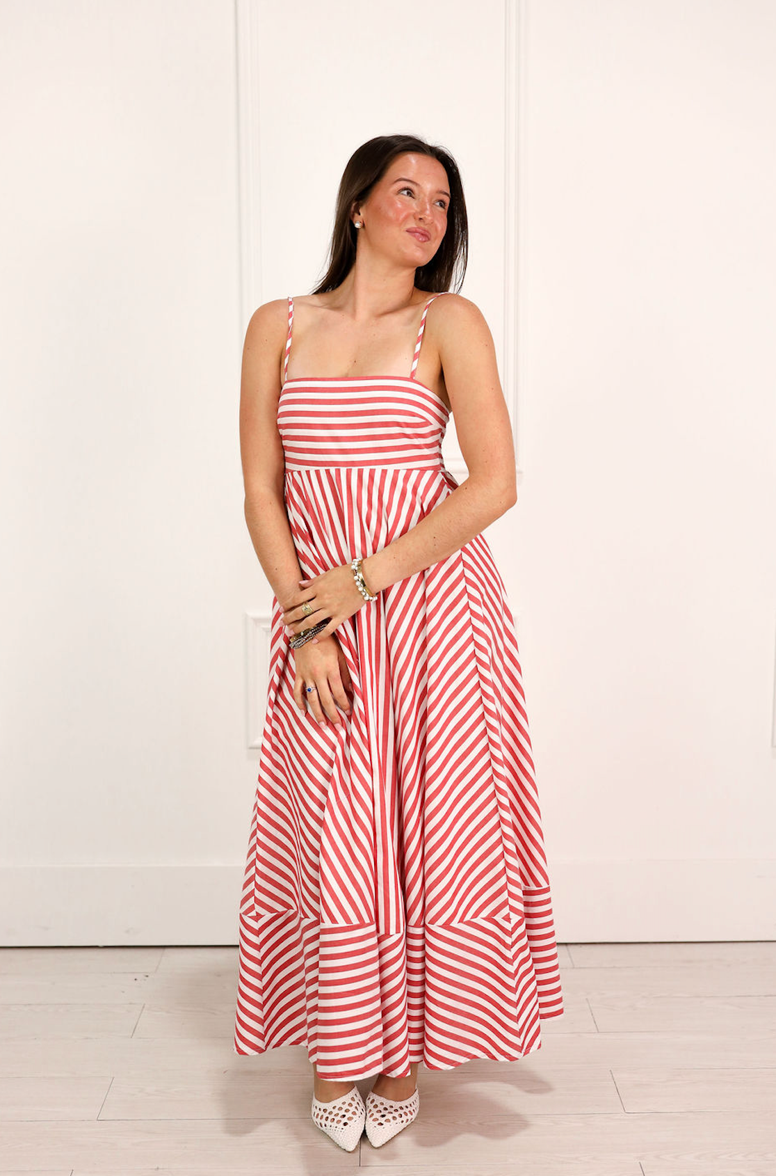 Camryn Red Stripe Maxi Dress