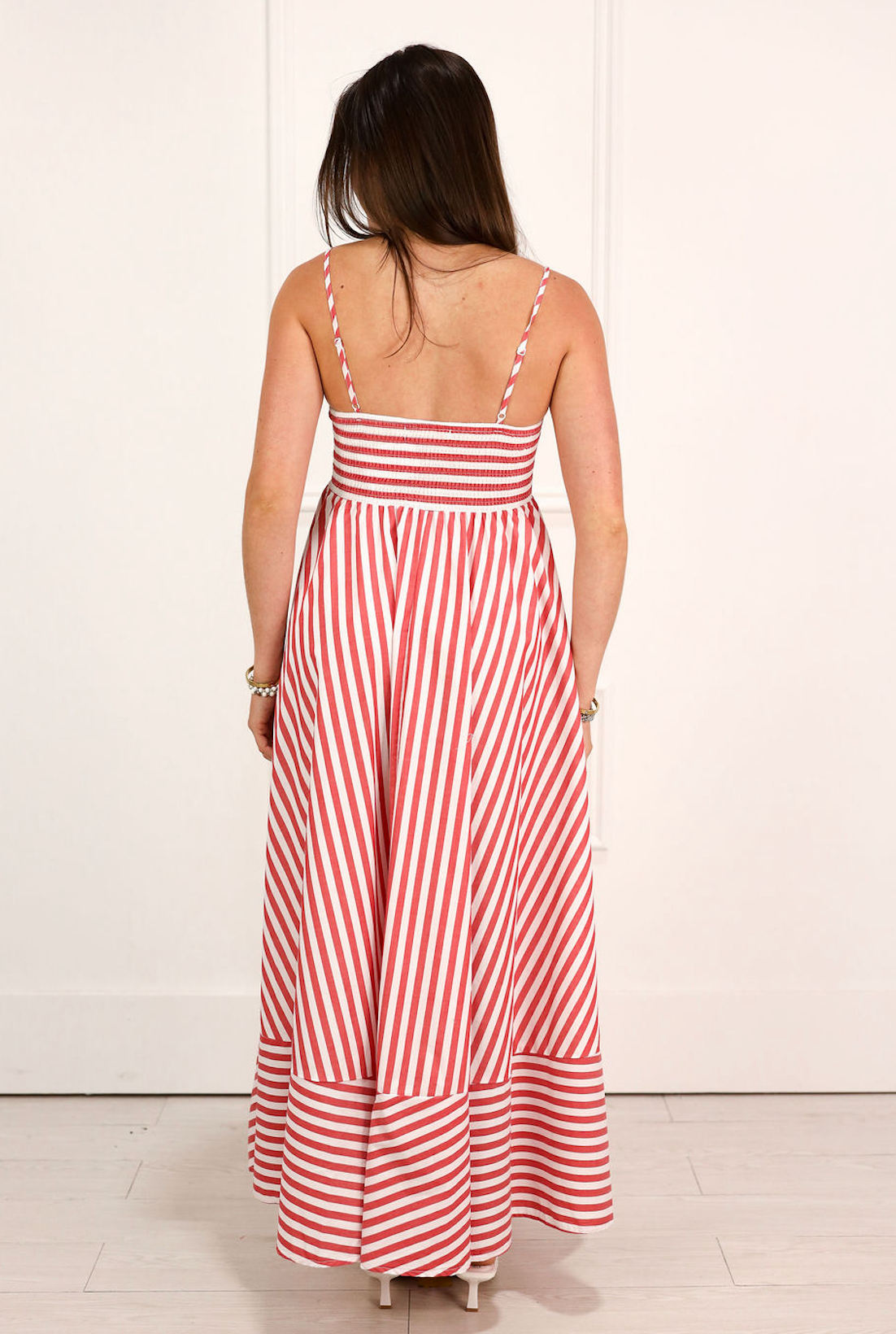 Camryn Red Stripe Maxi Dress