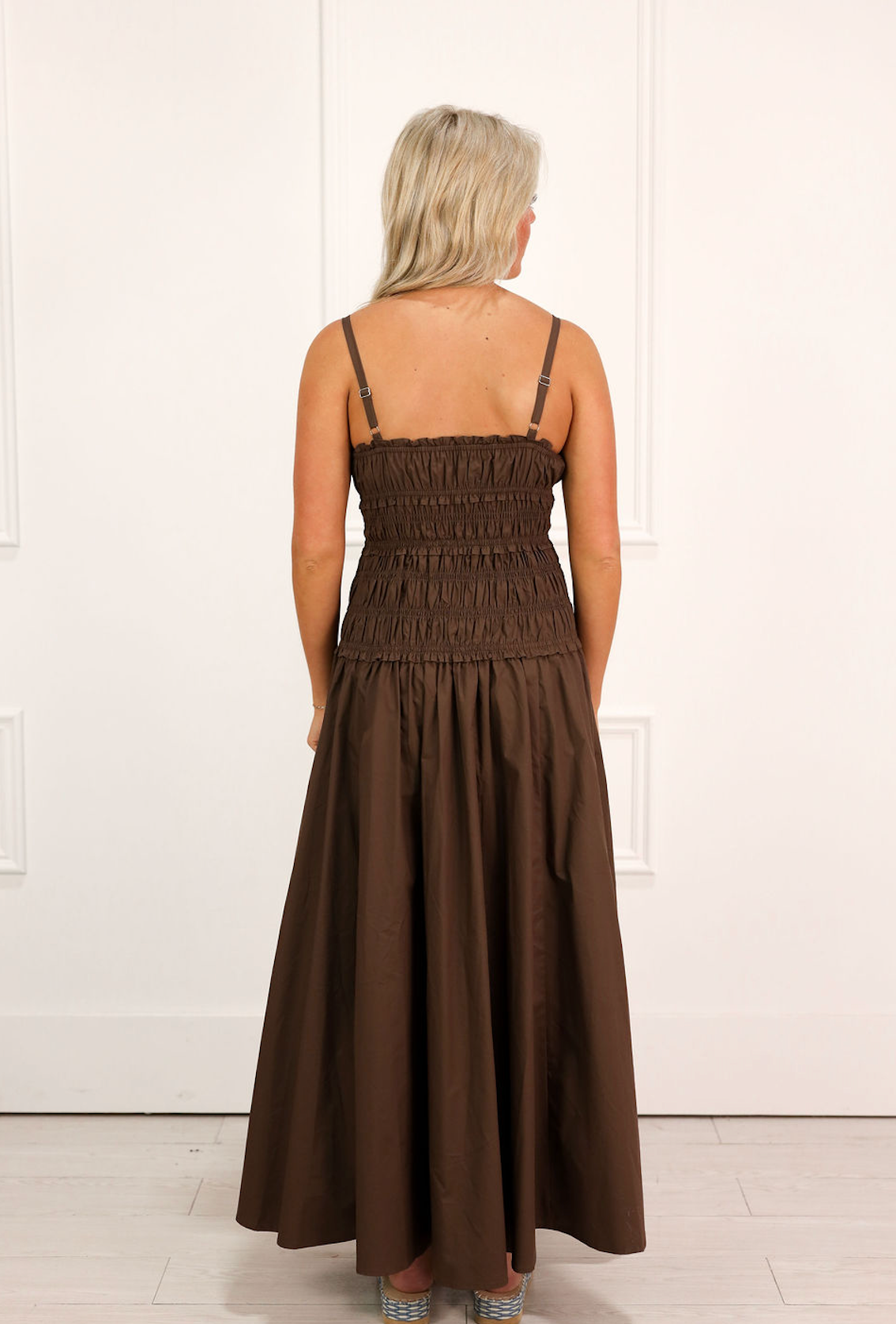 Coffee Bean Smocked Dress