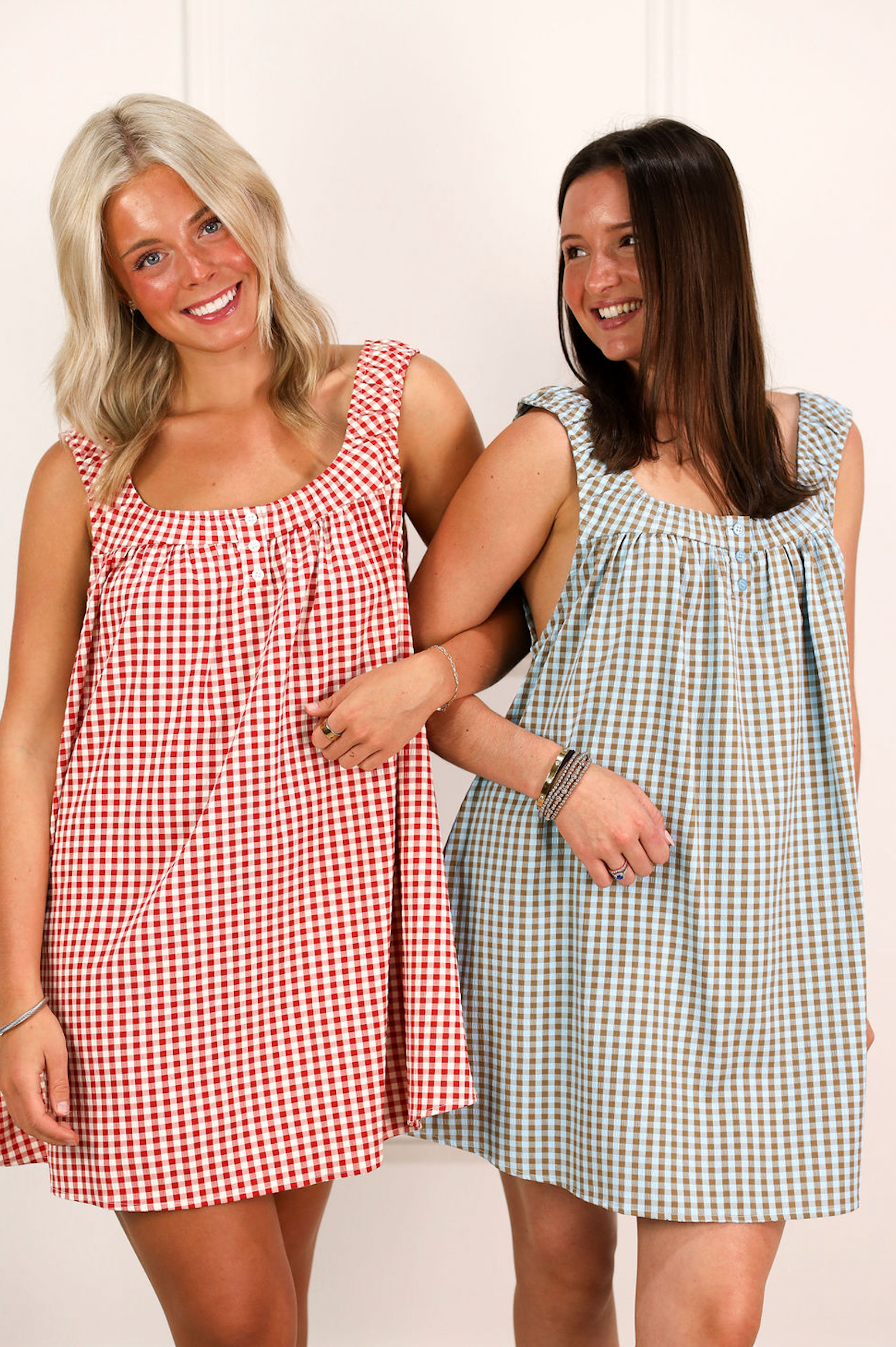Beth Gingham Dress Blue/Brown