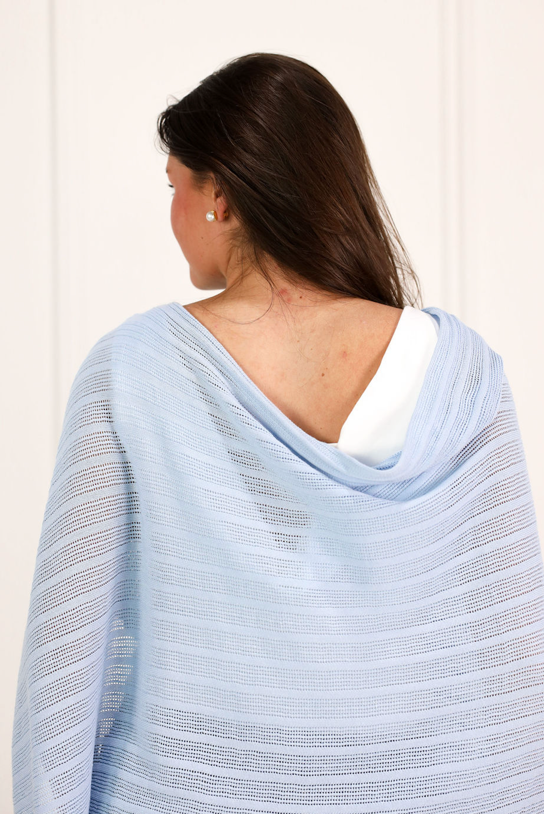 Asymmetrical Poncho Top Blue