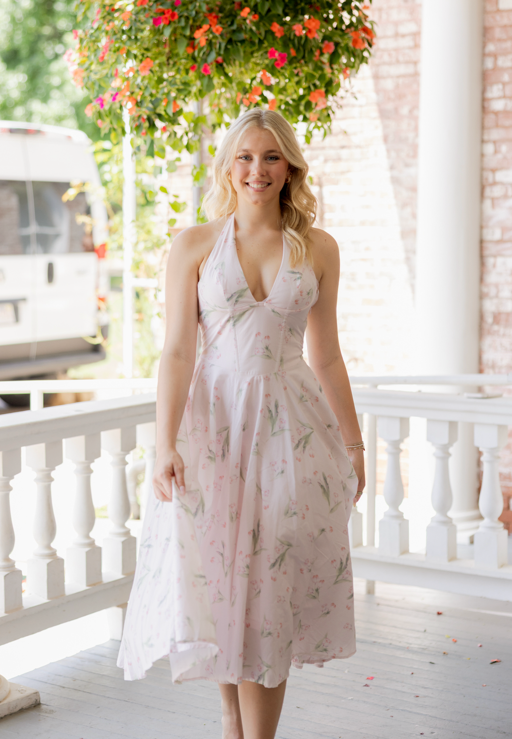 Shelly Floral Halter Midi Dress