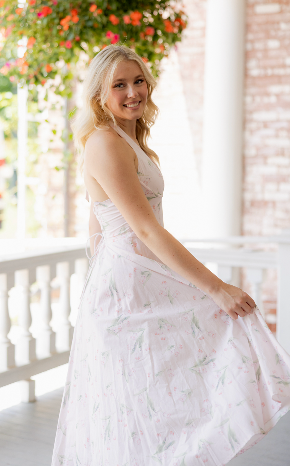 Shelly Floral Halter Midi Dress