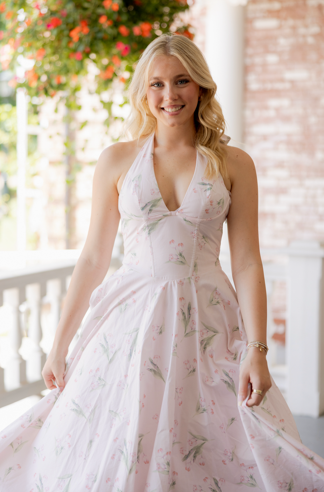 Shelly Floral Halter Midi Dress