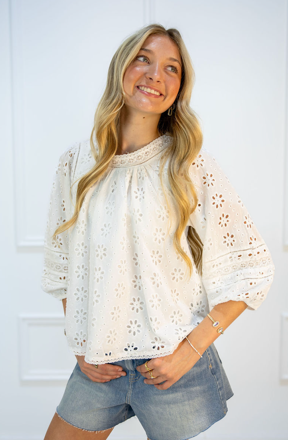 Ramona Lace Eyelet Blouse
