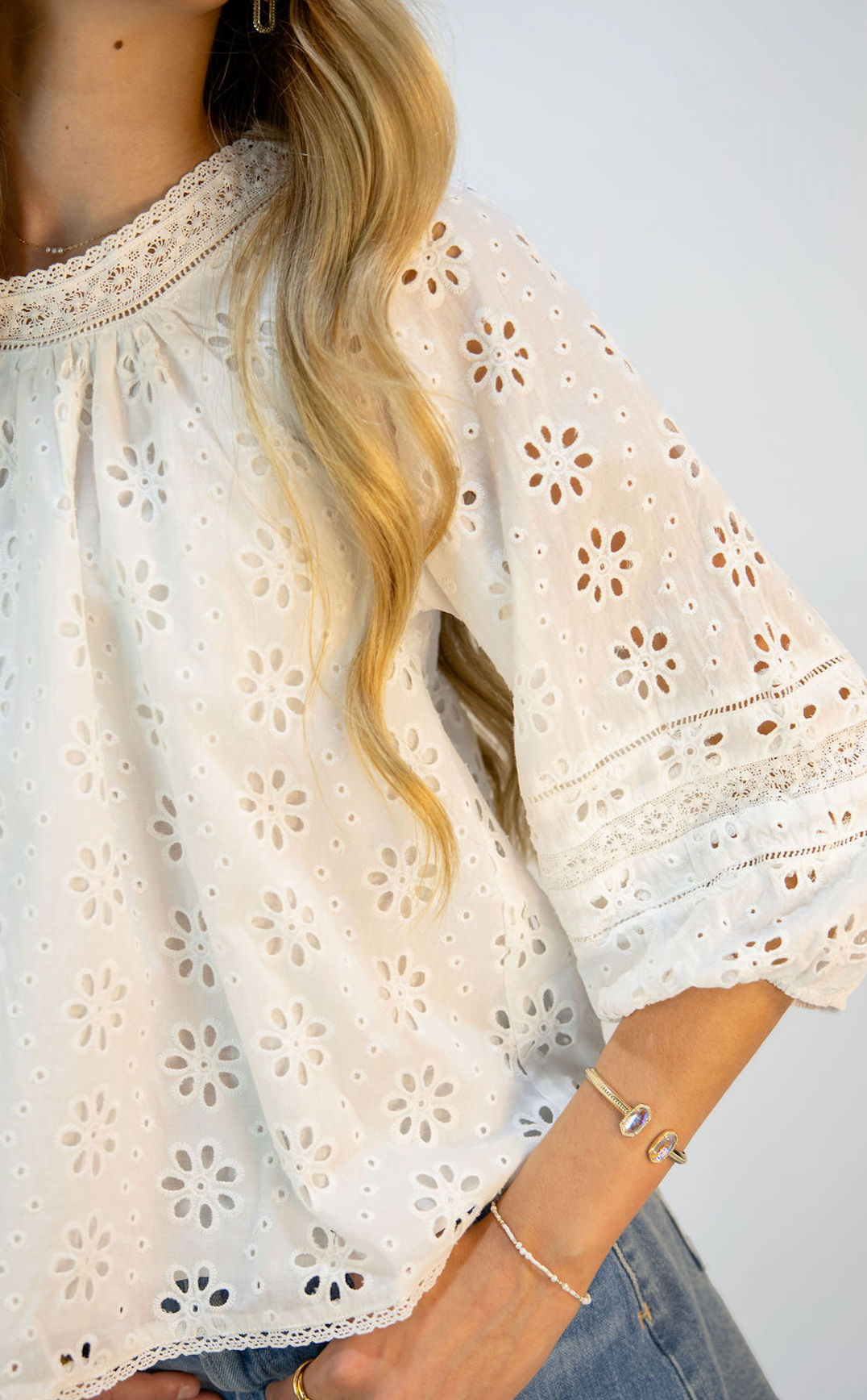 Ramona Lace Eyelet Blouse