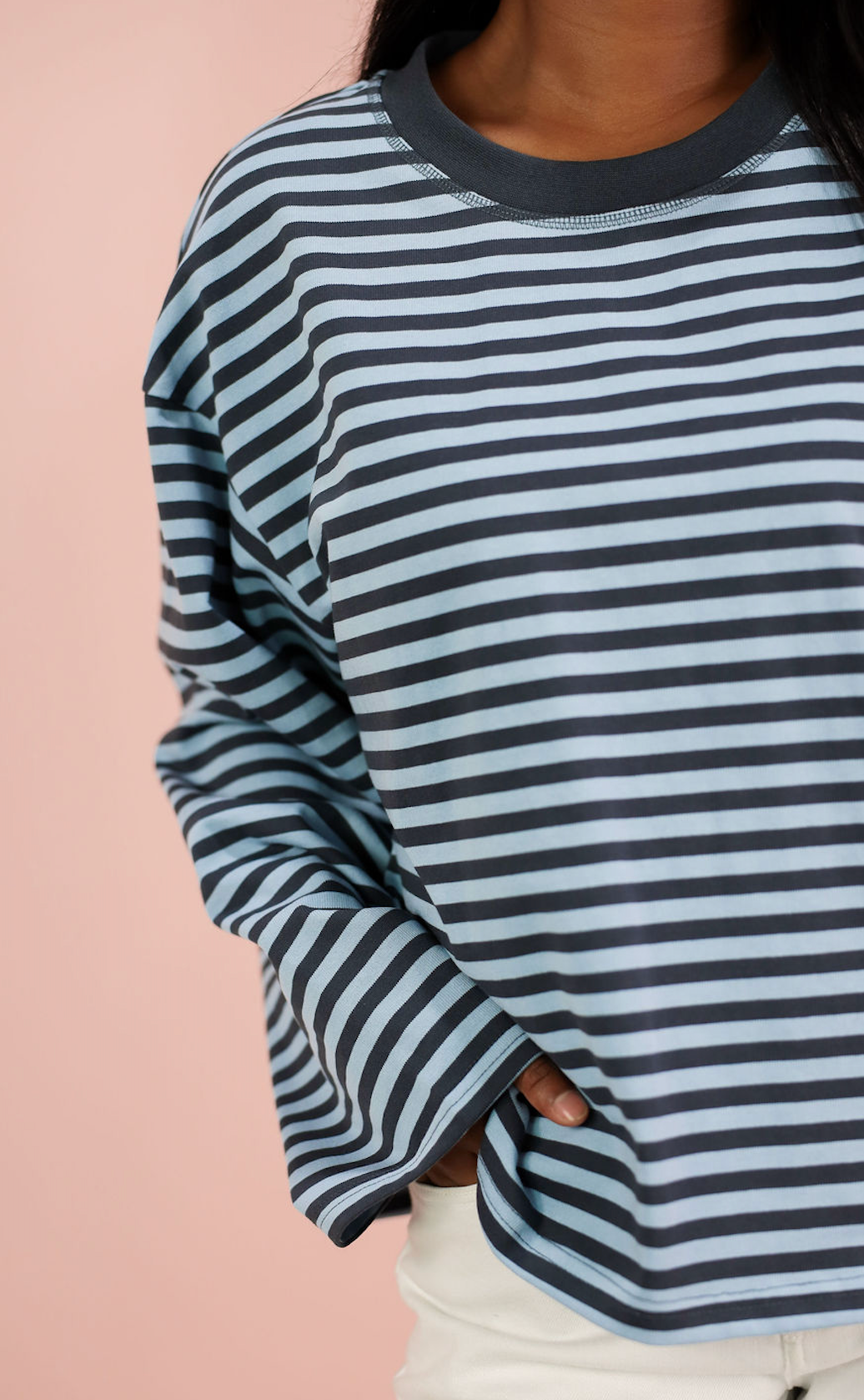 Striped Long Sleeve T-shirt Blue