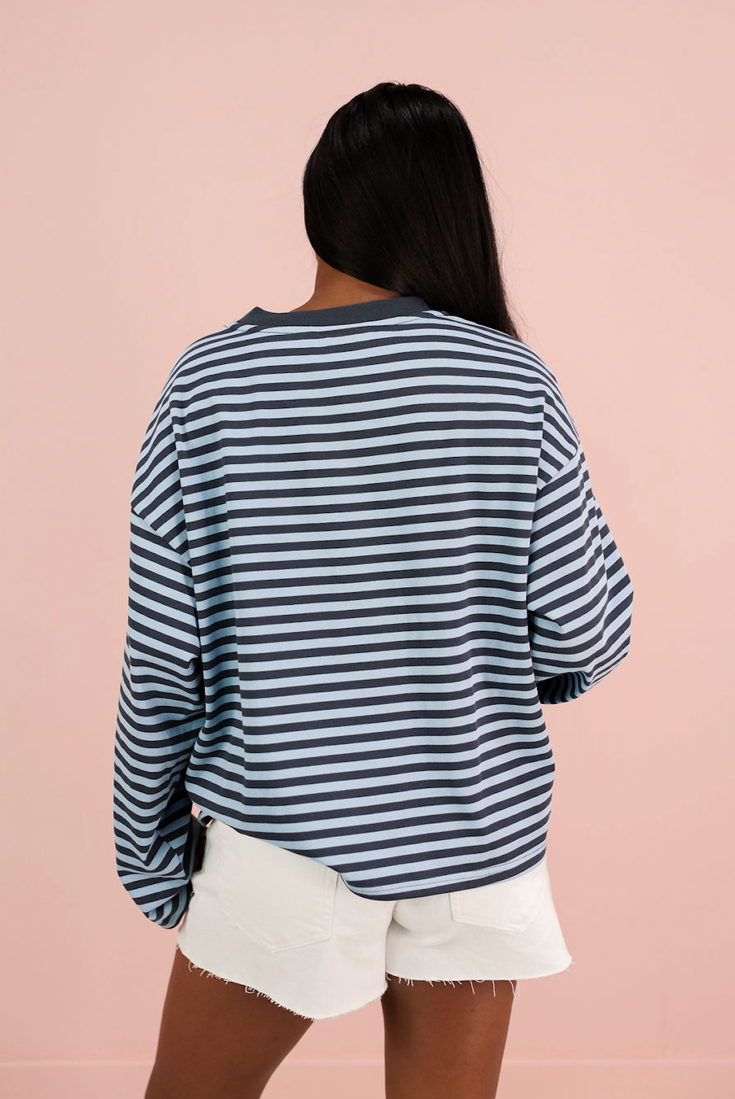 Striped Long Sleeve T-shirt Blue