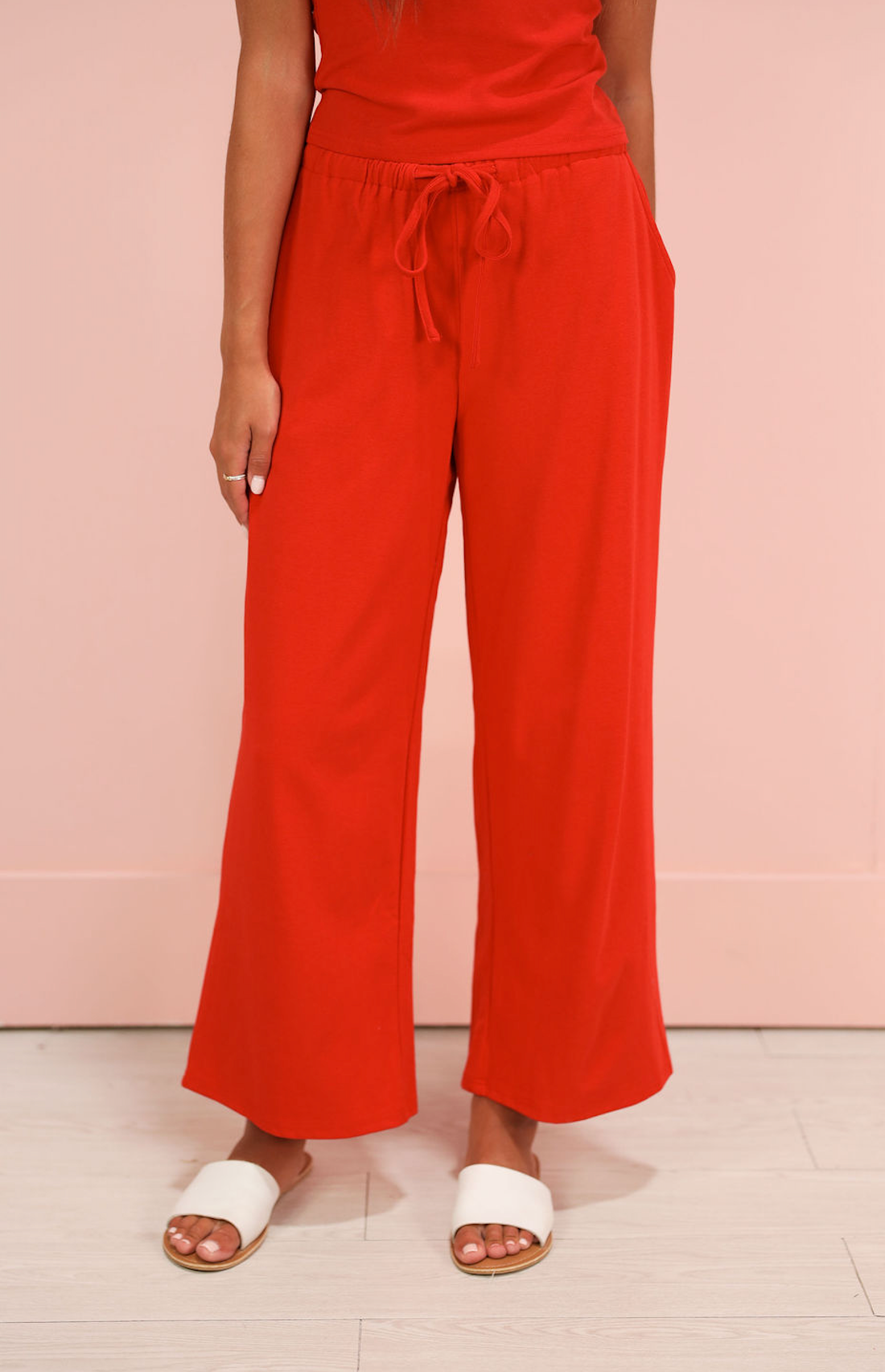 Red Henley Top & Pants Set of 2