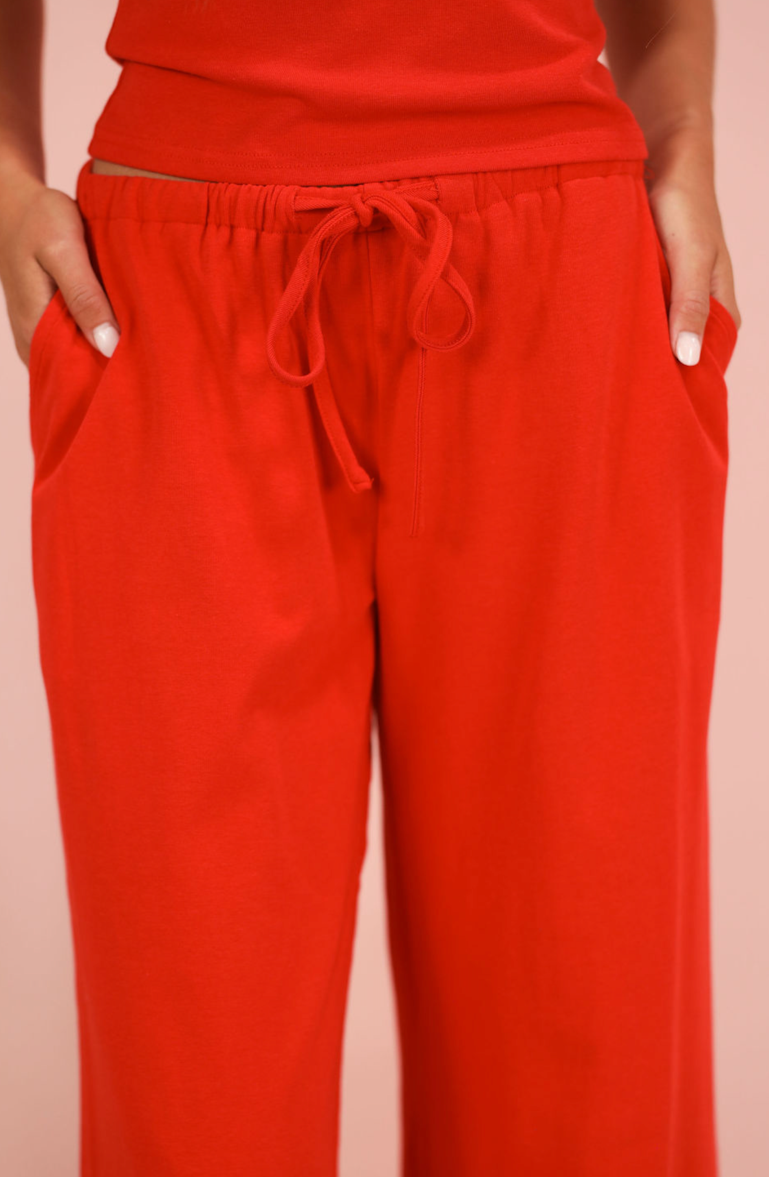 Red Henley Top & Pants Set of 2