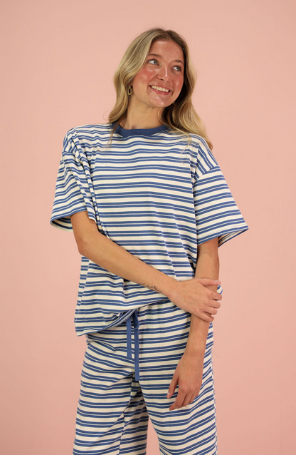 Double Striped T-shirt Blue/White