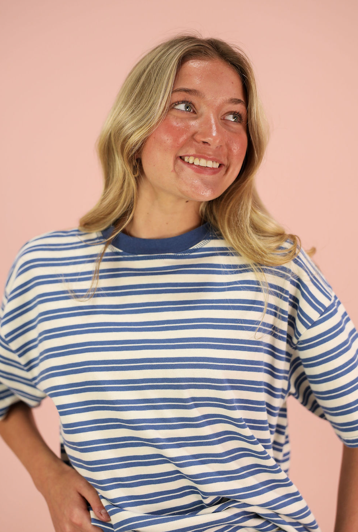 Double Striped T-shirt Blue/White