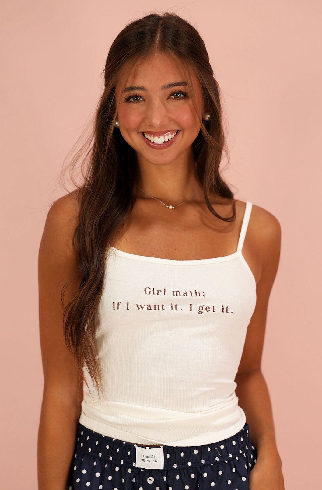 Girl Math Ribbed Cami