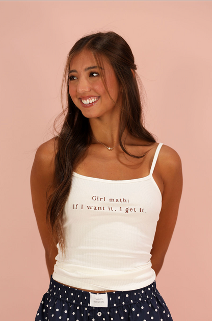 Girl Math Ribbed Cami