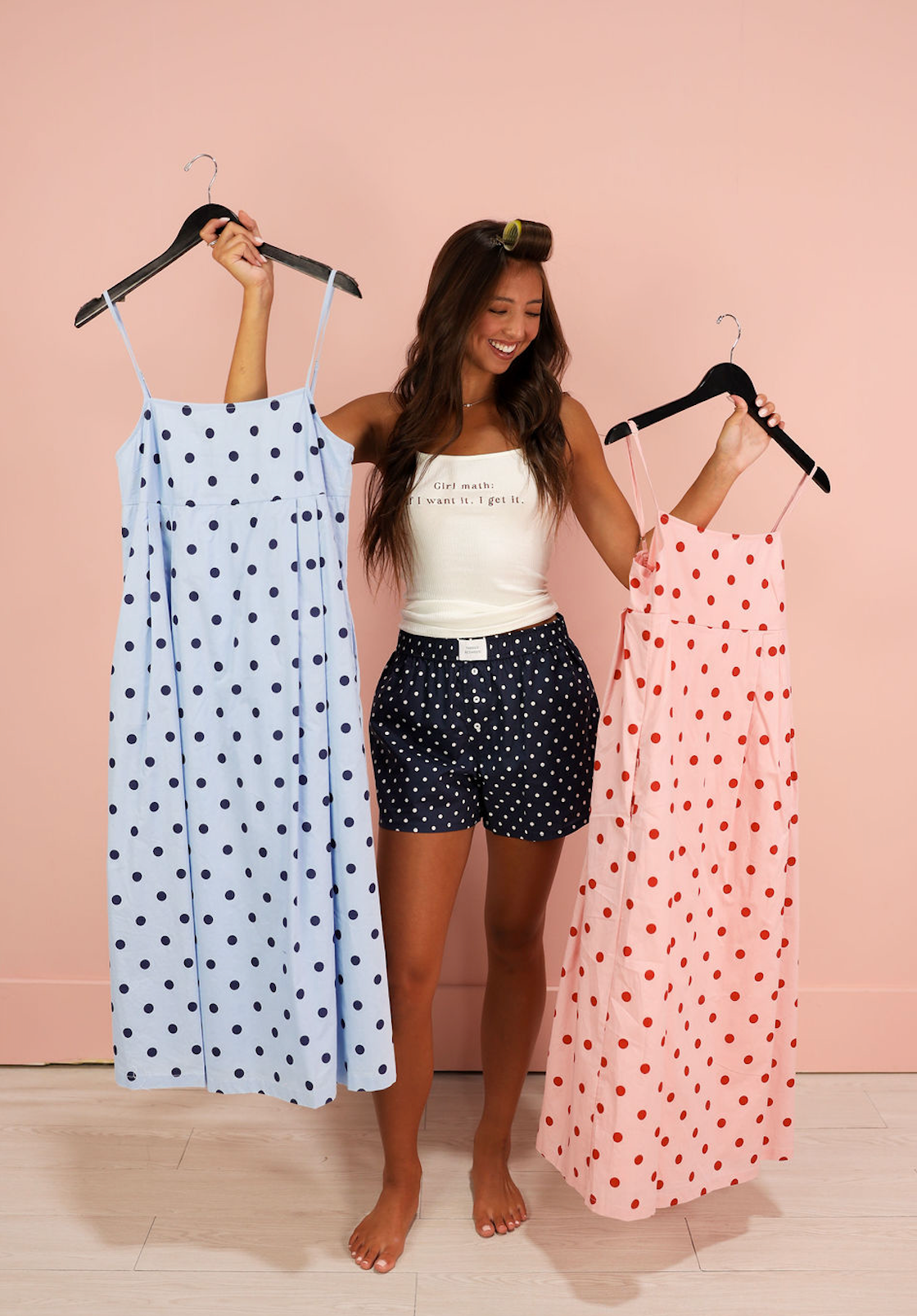 Navy Polka Dot Shorts