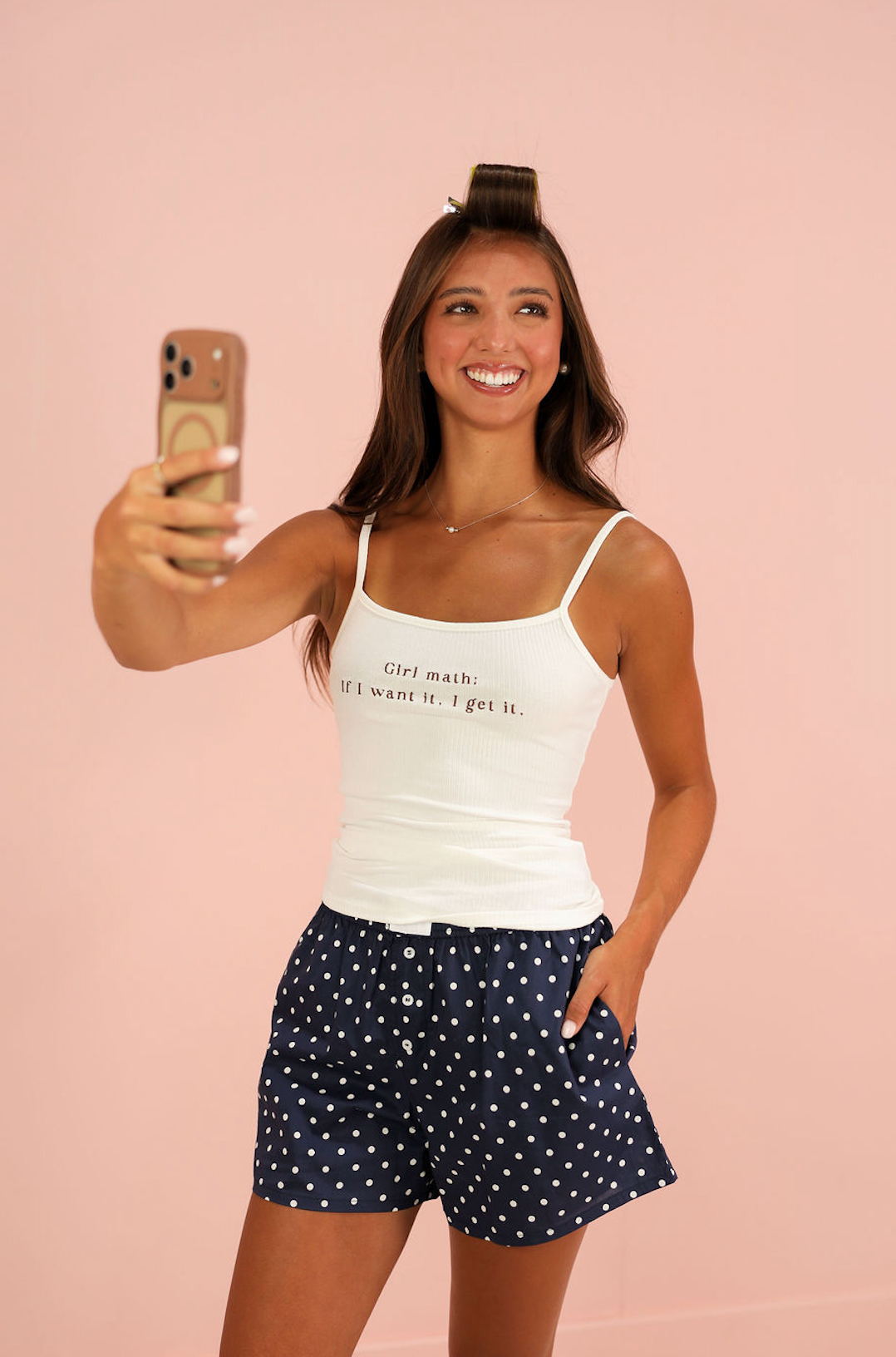 Navy Polka Dot Shorts