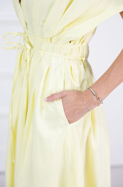 Butter Yellow Poplin Midi Dress