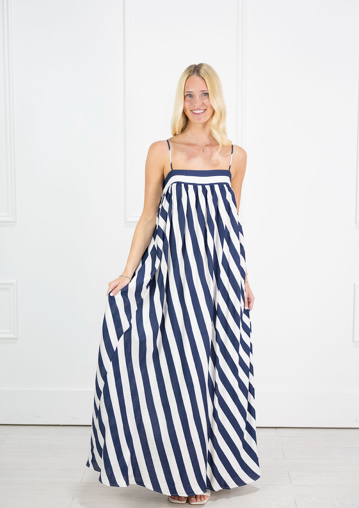 Shawna Striped Maxi Dress Navy