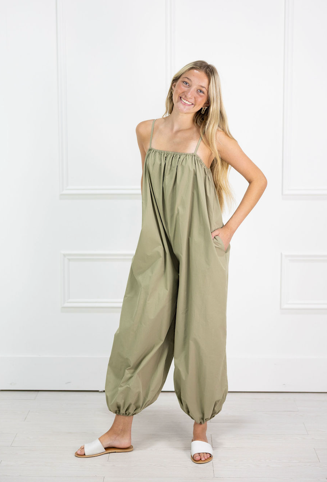 Balloon Leg Jumpsuit Olive