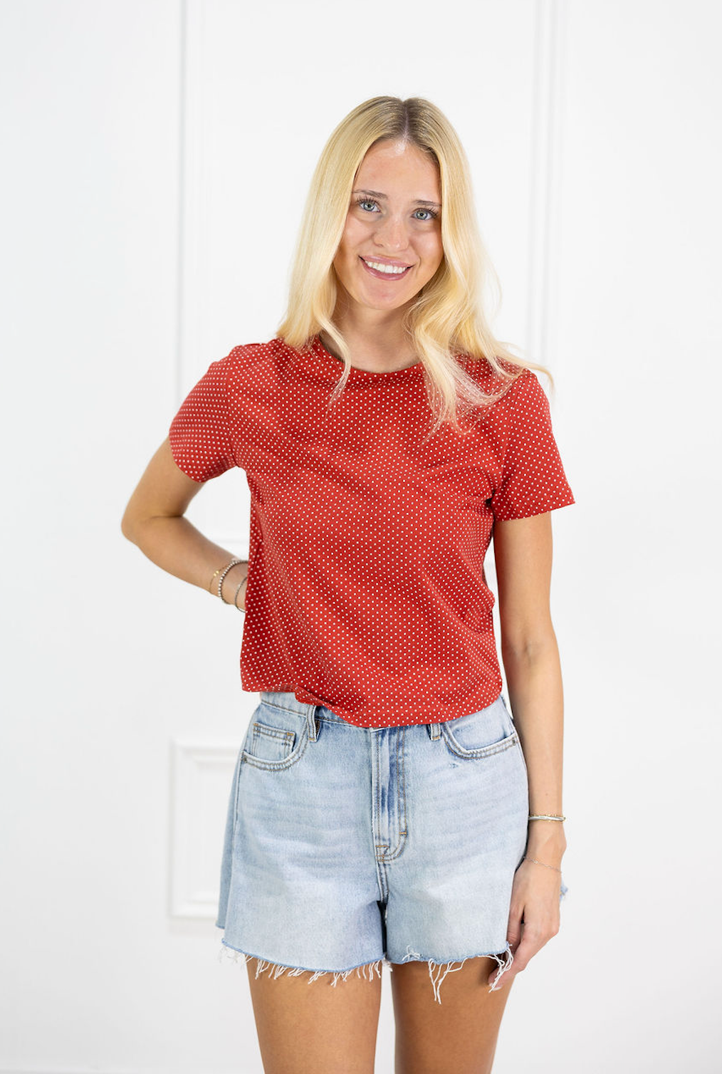 Jersey Polka Dot T-shirt Red