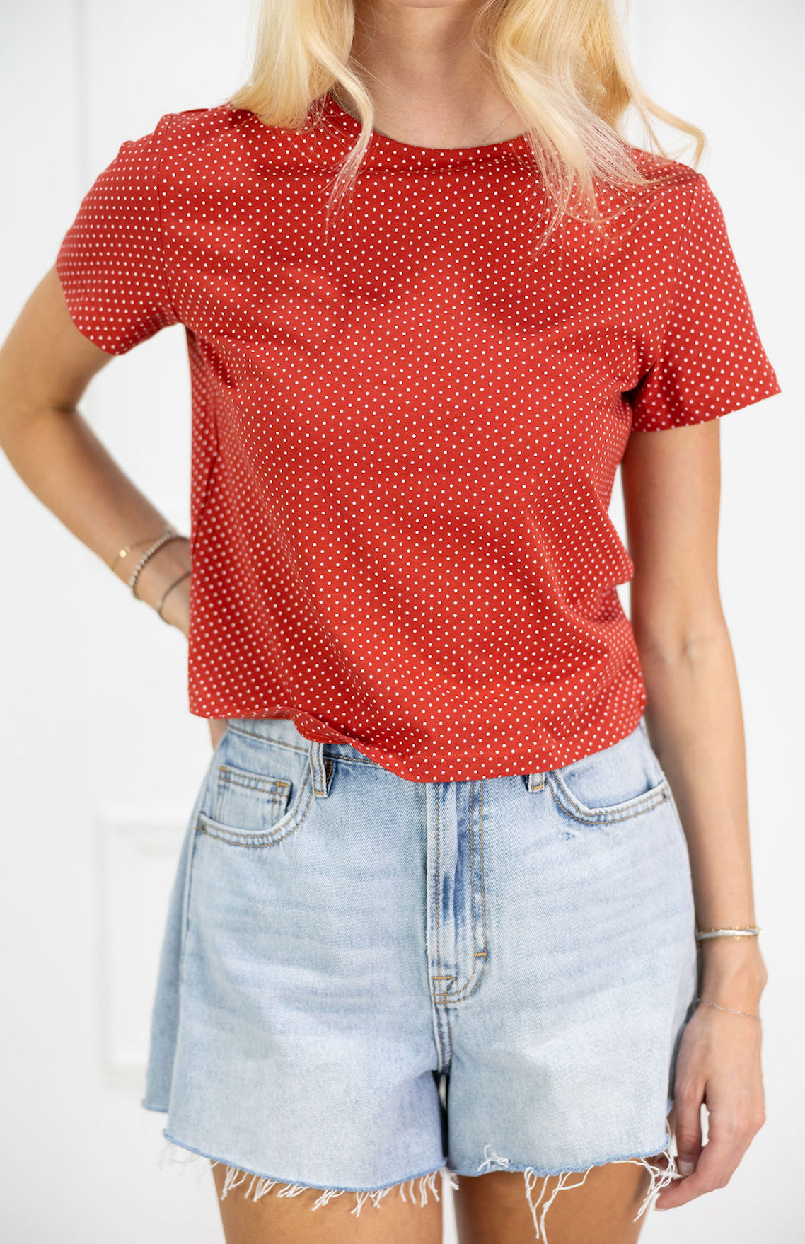 Jersey Polka Dot T-shirt Red