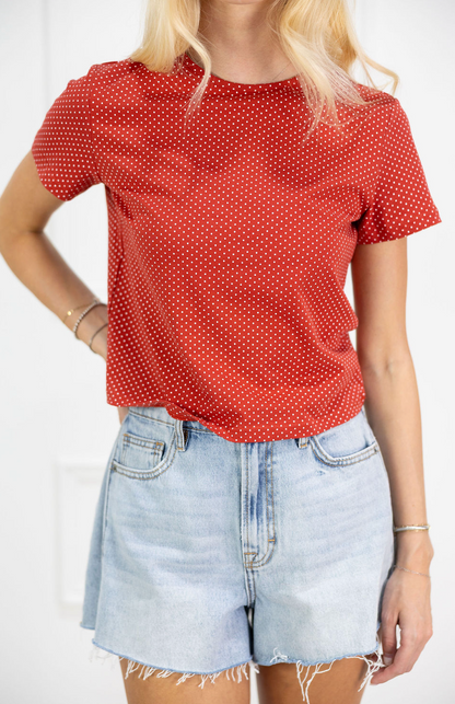 Jersey Polka Dot T-shirt Red