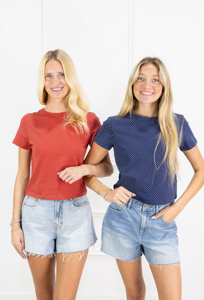 Jersey Polka Dot T-shirt Navy