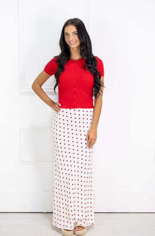 Kalila Polka Dot Midi Skirt