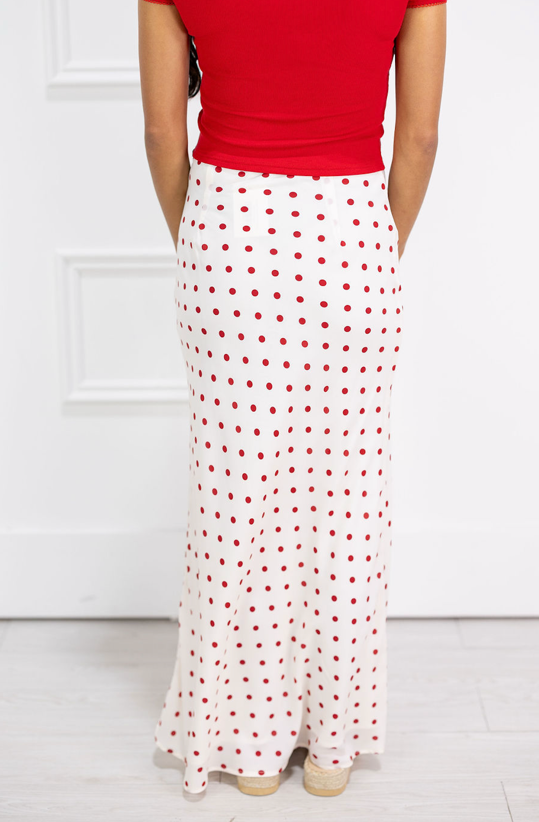 Kalila Polka Dot Midi Skirt
