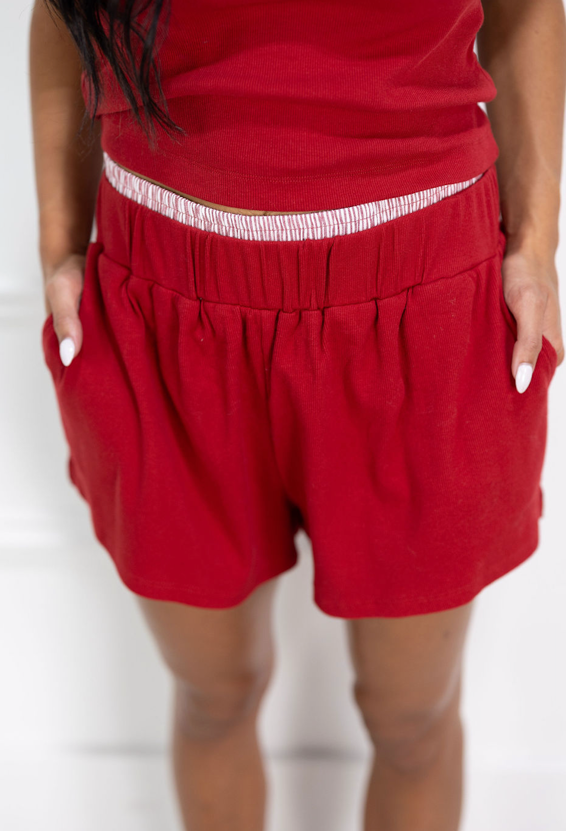 Layered Stripe Lounge Shorts