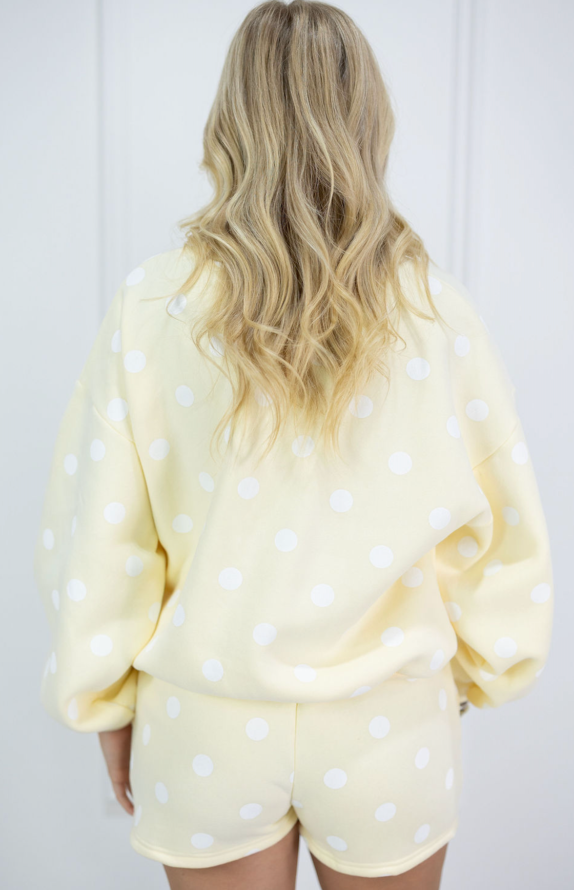 Polka Dot Fleece Lounge Set of 2 Yellow