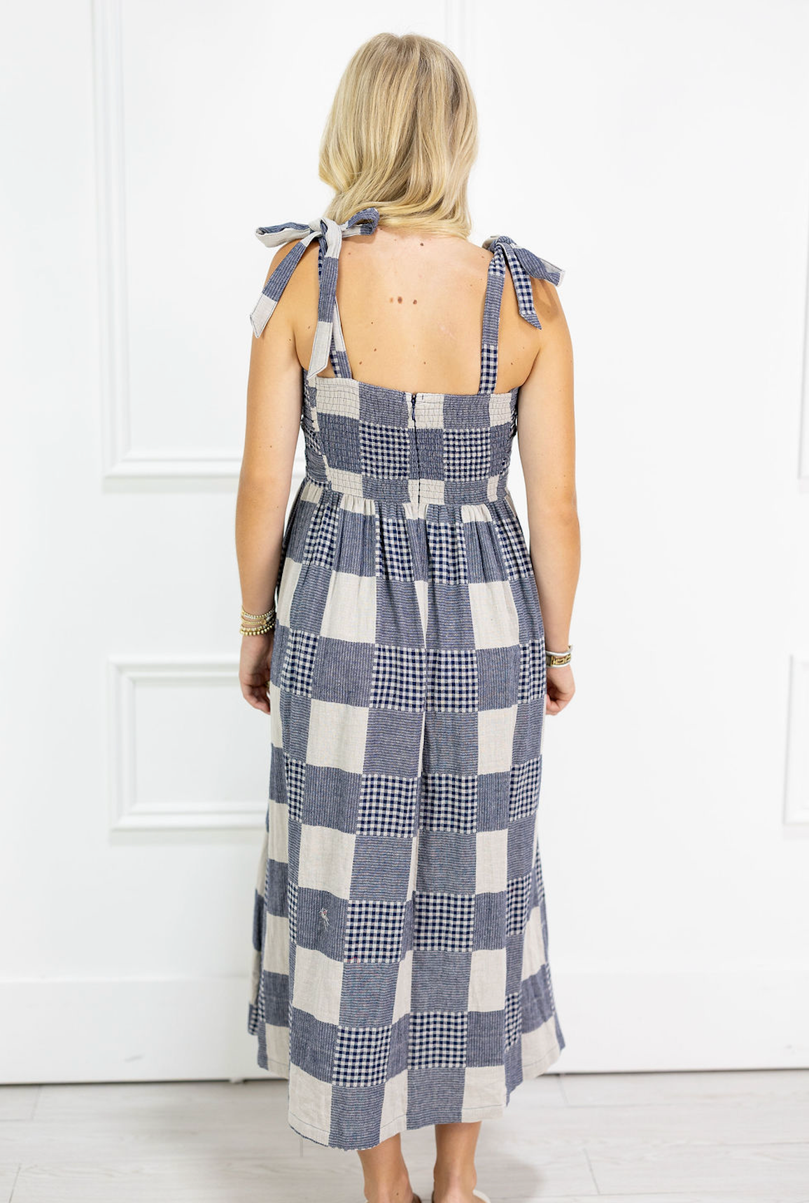 Gingham & Stripe Patch Maxi Dress