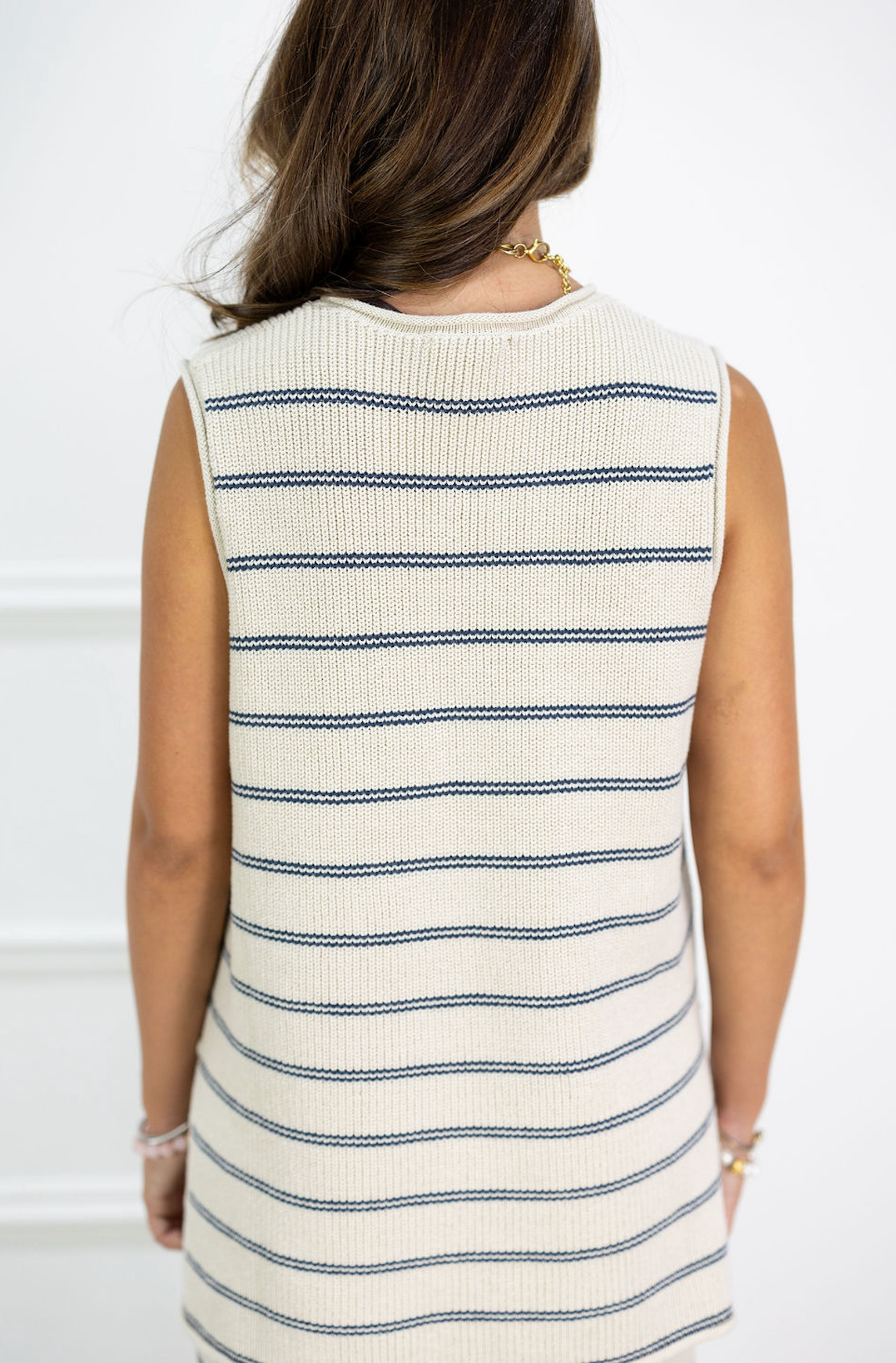 Stone/Blue Stripe Knit Pants Set of 2