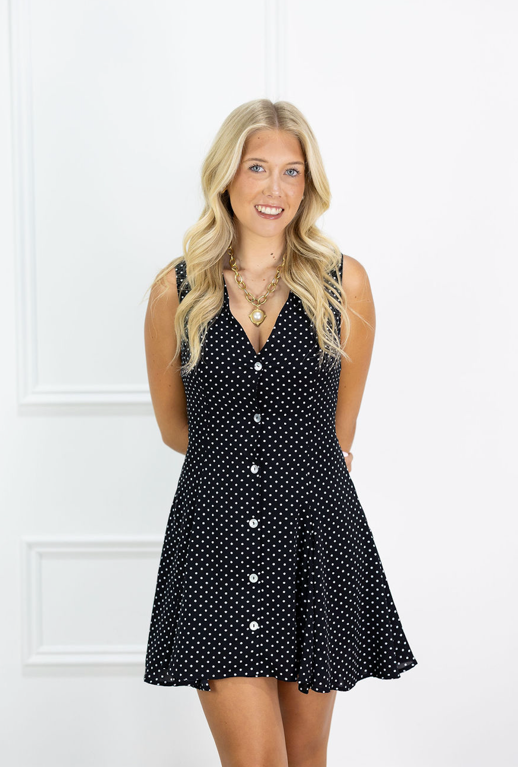 Polka Dots Button Down Dress