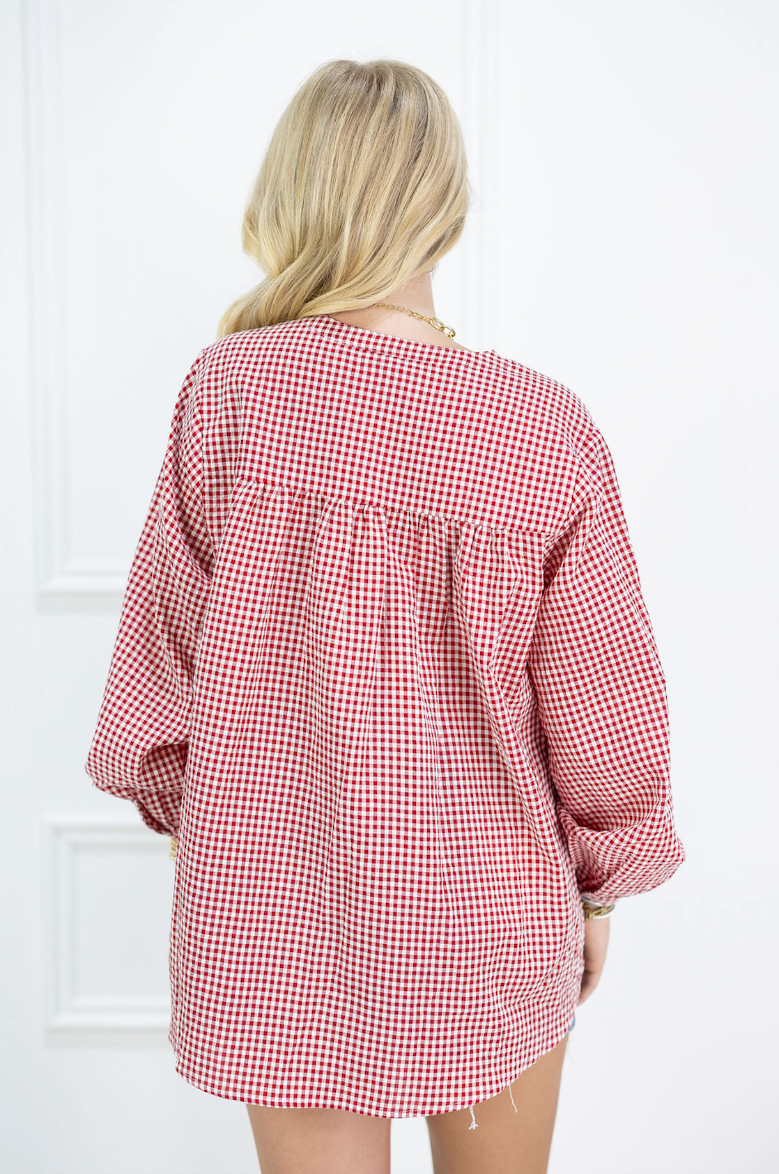 Finley Red Gingham Blouse