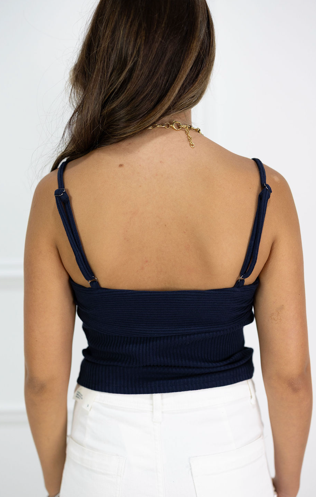 Ribbed Cami Top Navy