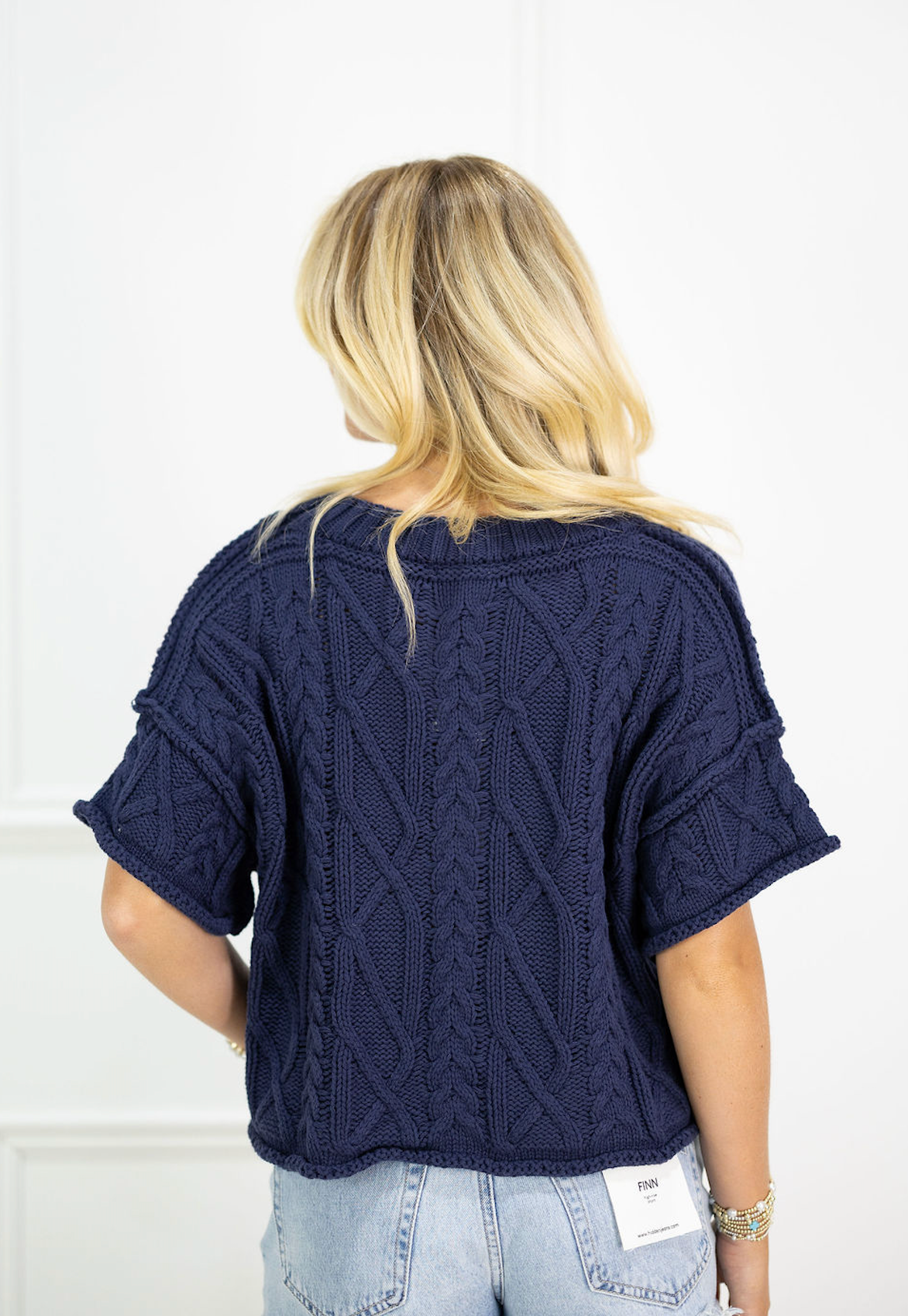 Navy Cable Knit Sweater