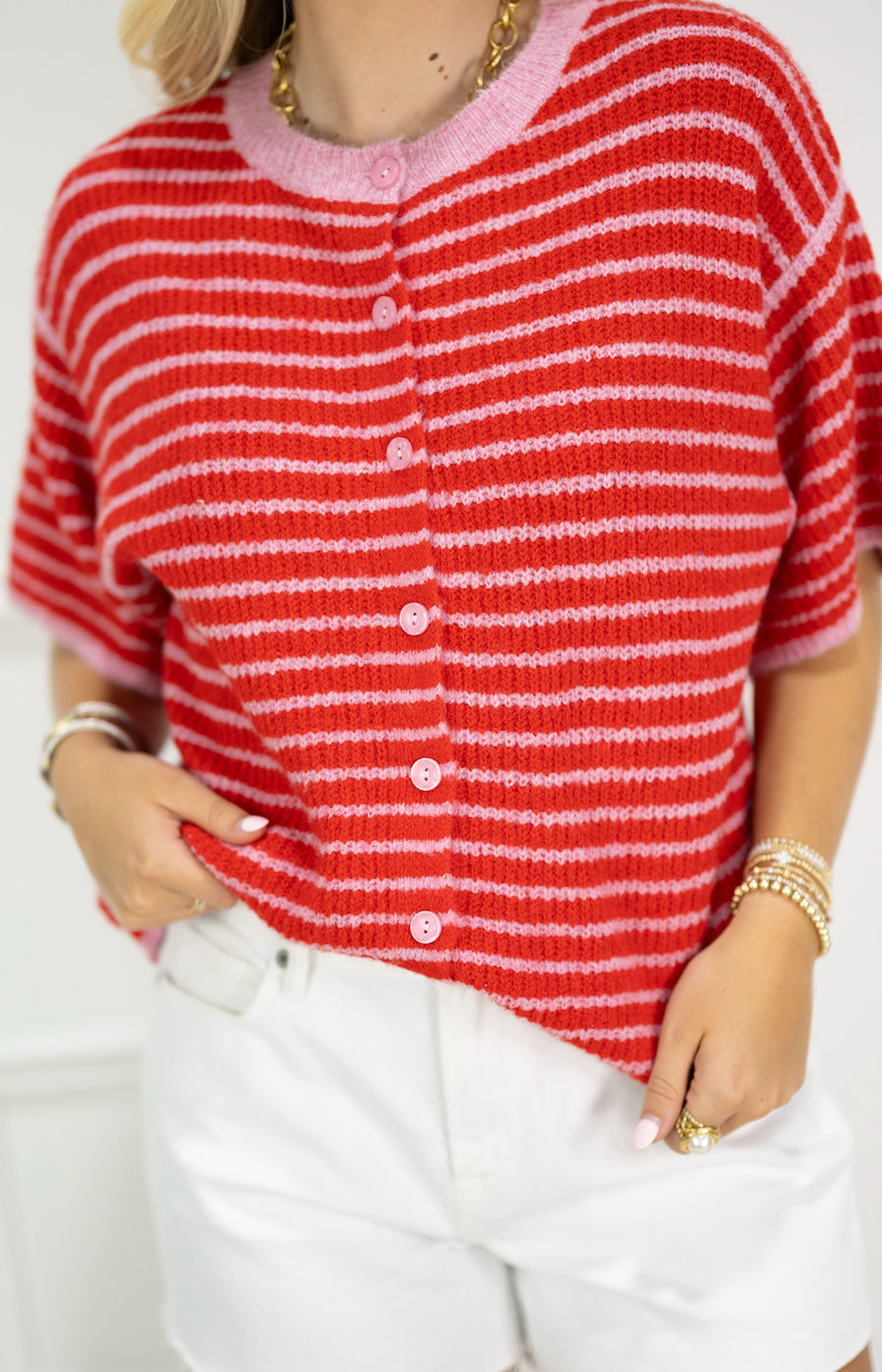 Stripe Button Down Sweater