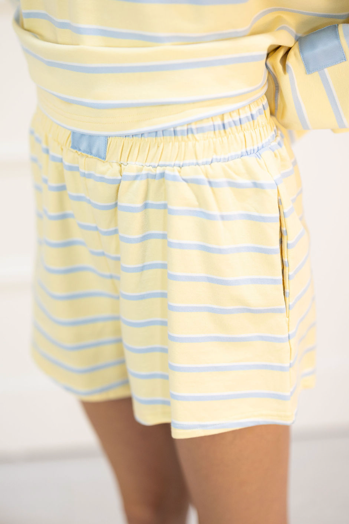 Yellow/Blue Stripe Lounge Set of 2