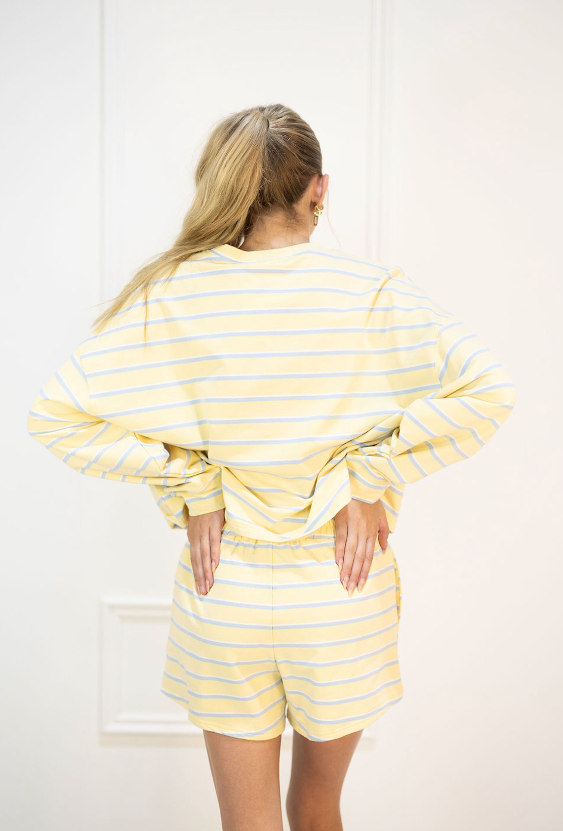 Yellow/Blue Stripe Lounge Set of 2