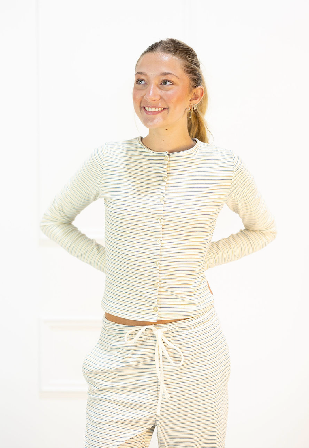 Striped Drawstring Pants & Top Set of 2 - Clothe Boutique