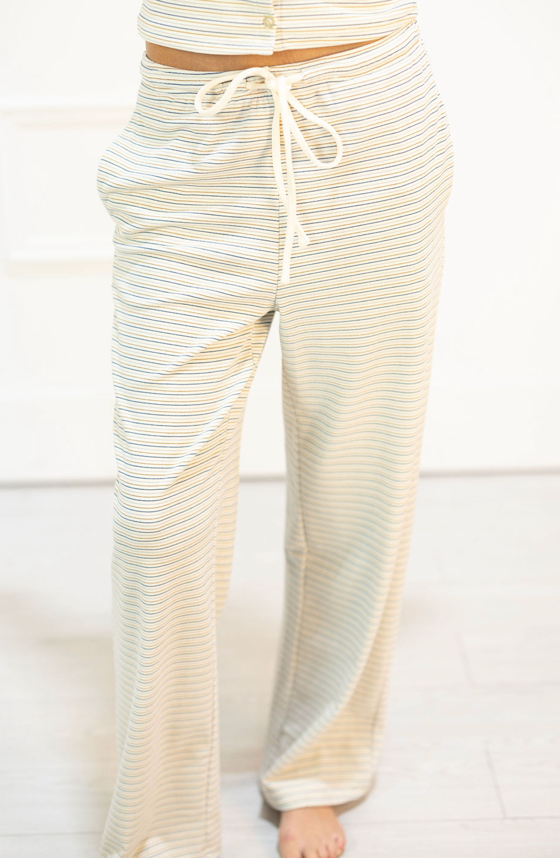 Striped Drawstring Pants & Top Set of 2 - Clothe Boutique