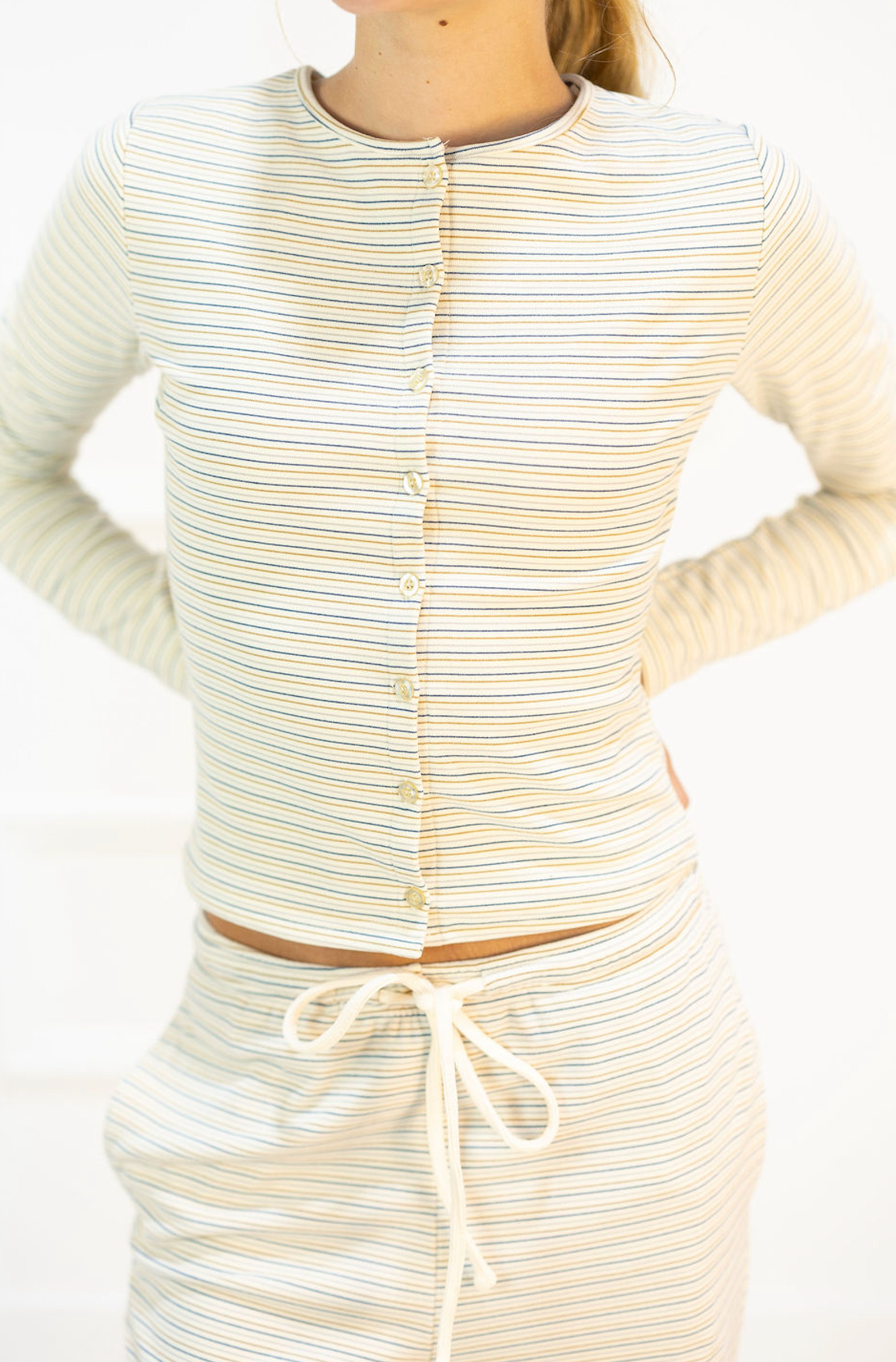 Striped Drawstring Pants & Top Set of 2 - Clothe Boutique