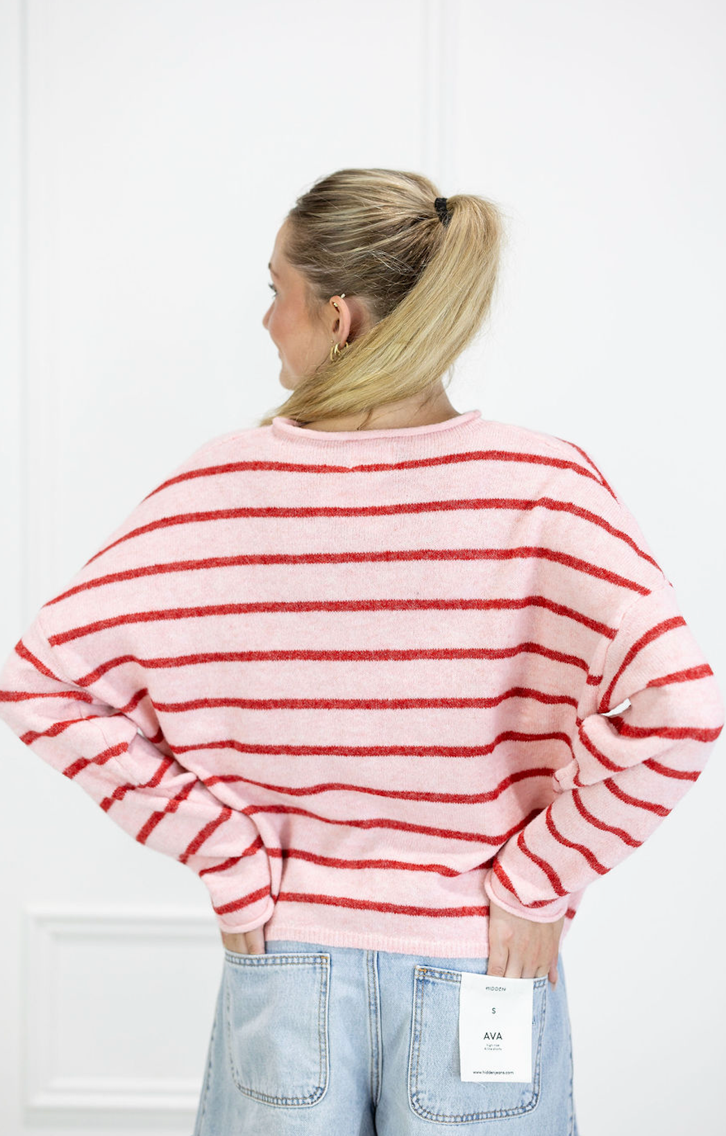 Striped Piper Cardi Pink/Red