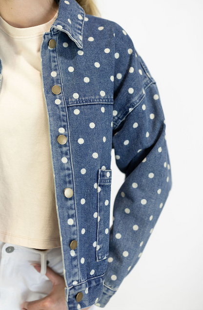 Polka Dot Denim Jacket